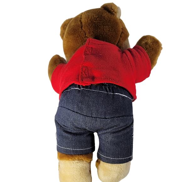 Vintage 1986 Shoney's Bear Plush 12" Stuffed Animal Red Shirt and Jeans Stuffie - Picture 2 of 11
